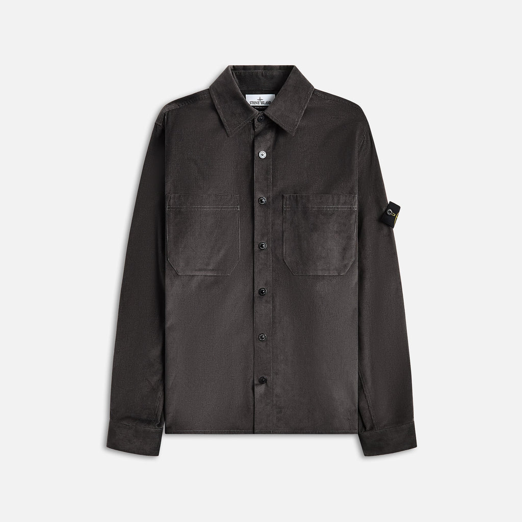 Cotton Micro Corduroy Shirt Charcoal Stone island – Гарантія оригінальності – боковий вид