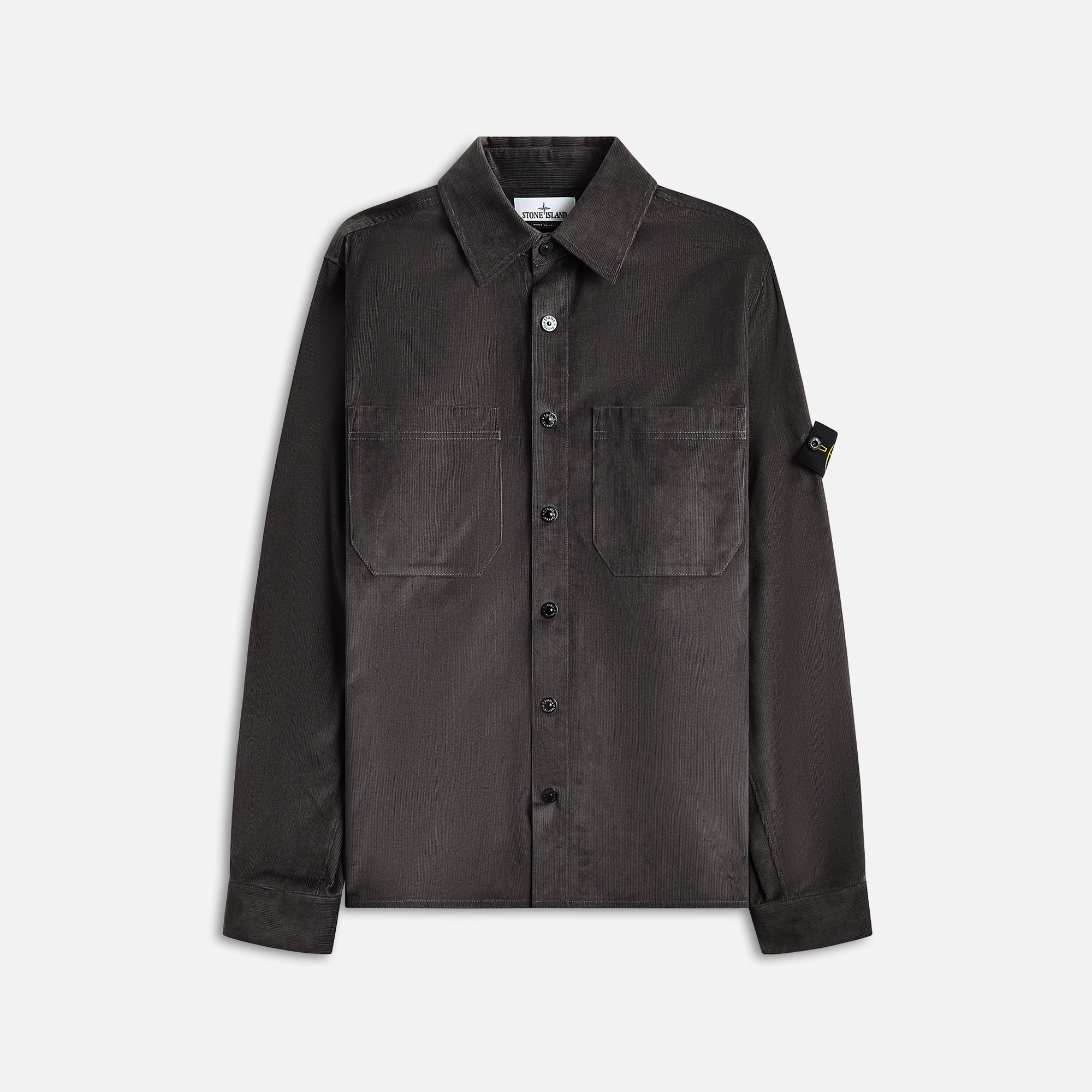 Cotton Micro Corduroy Shirt Charcoal Stone island – Гарантія оригінальності – боковий вид