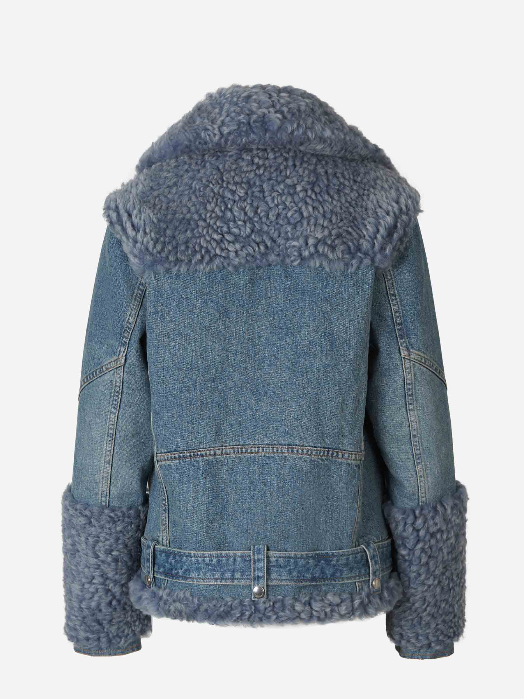 Fur Denim Jacket Chloe – Гарантія оригінальності – вид ззаду