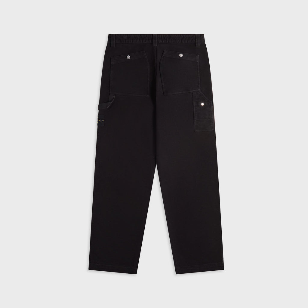 Cotton Moleskin Trousers Black Stone island – Гарантія оригінальності – вид ззаду