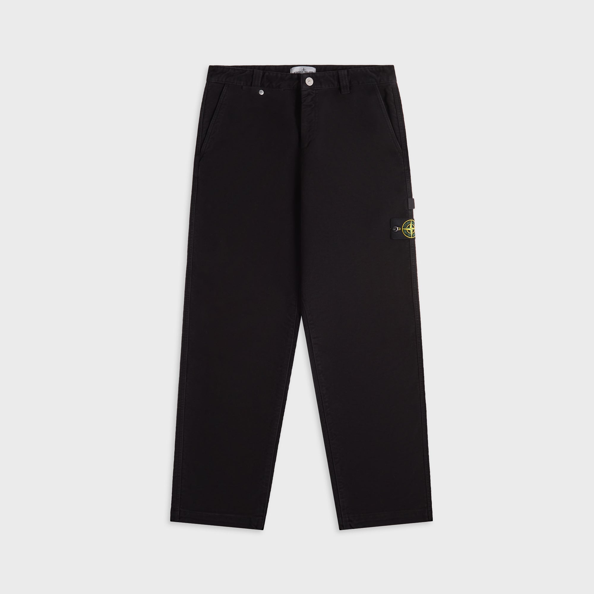 Cotton Moleskin Trousers Black Stone island – Гарантія оригінальності – боковий вид