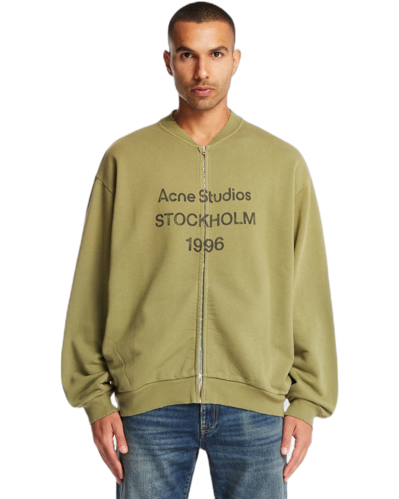 Green Zip Neck Cardigan - ACNE STUDIOS (Background Removed)
