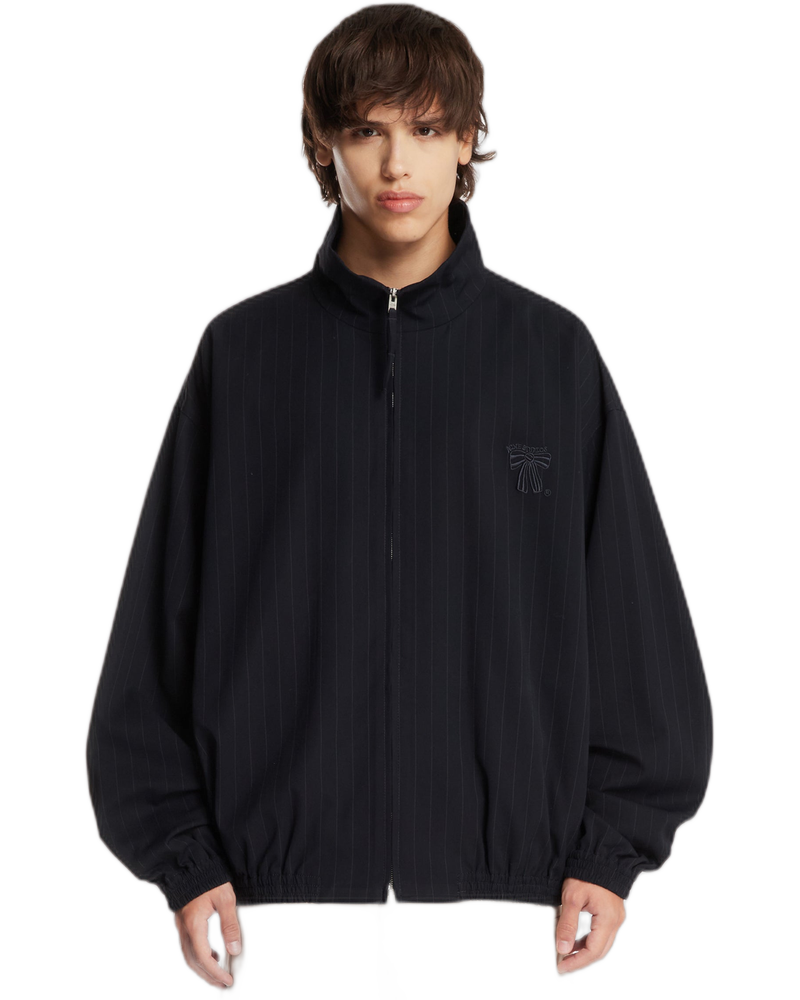 Blue Pinstriped Zip-Up Jacket - ACNE STUDIOS (Background Removed)