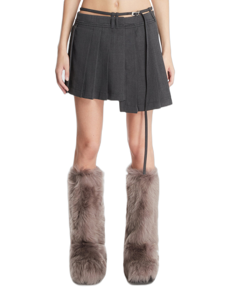 Gray Pleated Skirt - ACNE STUDIOS (Background Removed)