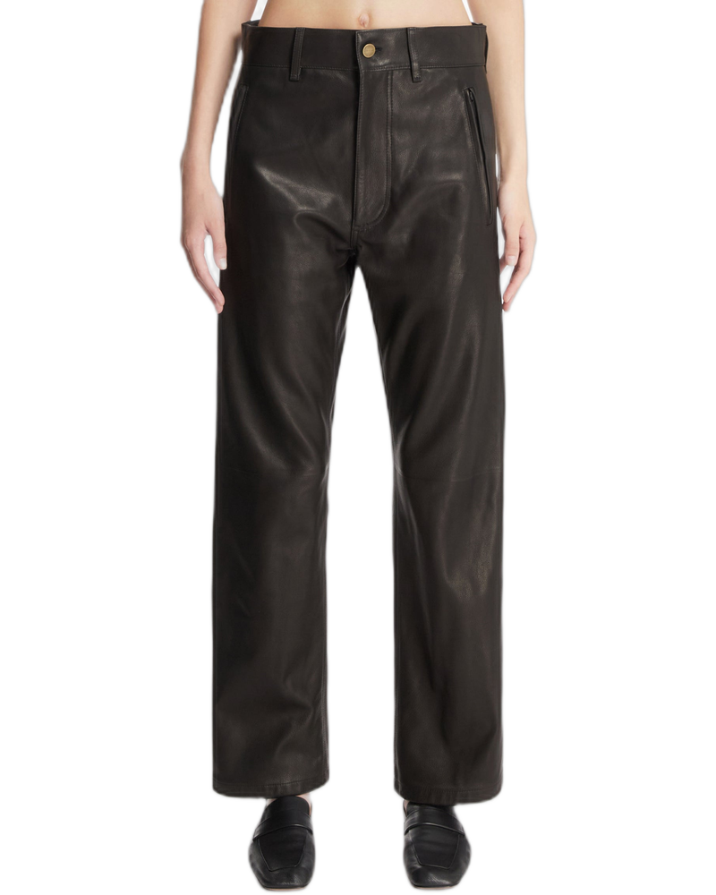 Black Leather Pants - FEAR OF GOD (Background Removed)