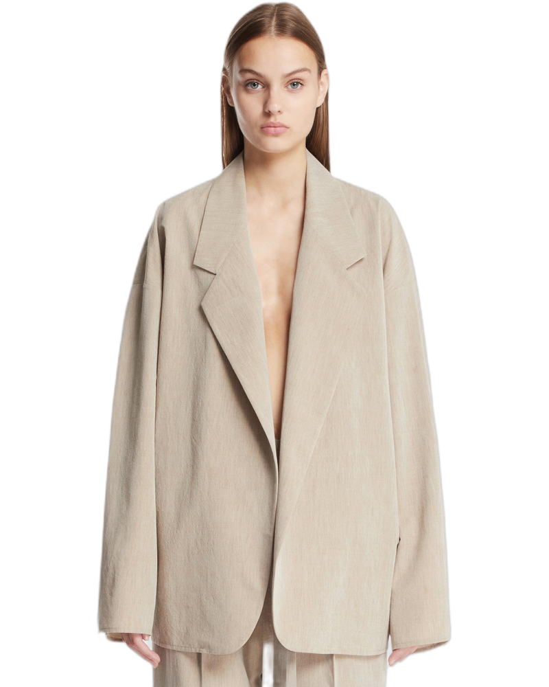 Beige Oversized Blazer - FEAR OF GOD (Background Removed)