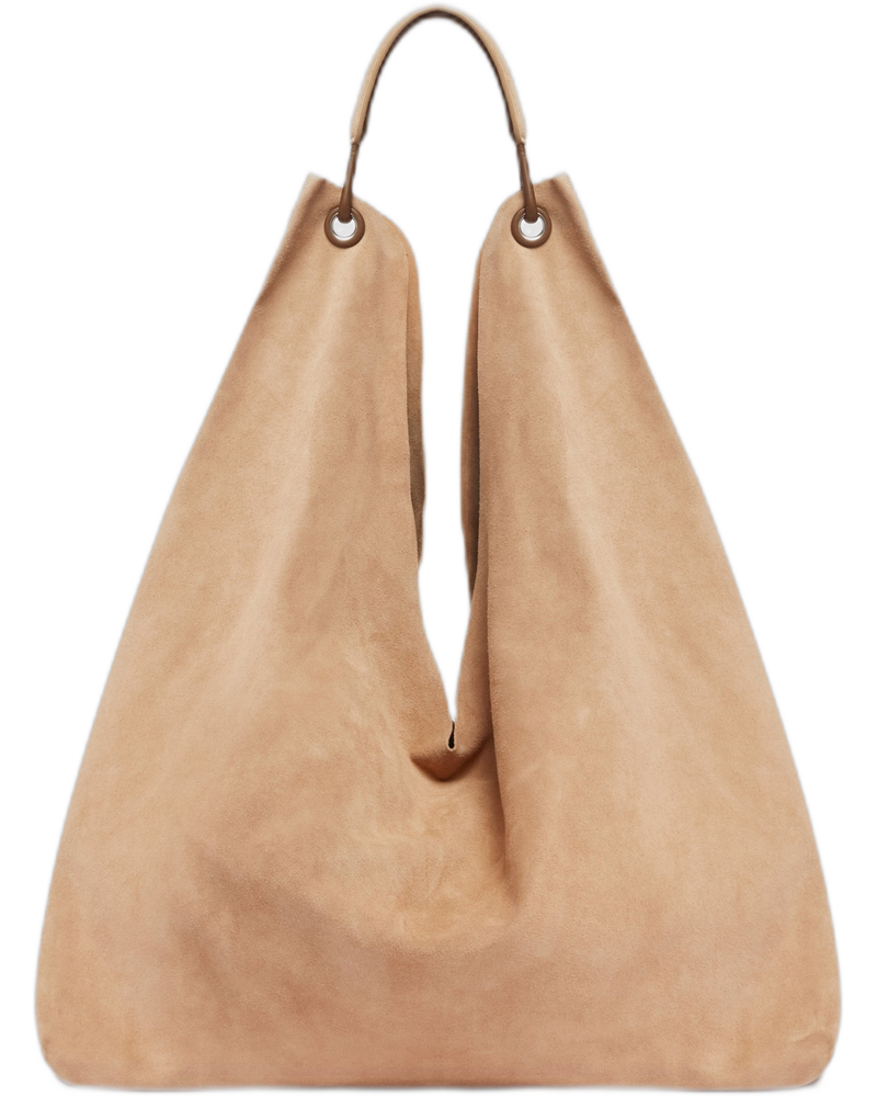 Beige Bindle Three Bag - THE ROW (Background Removed)