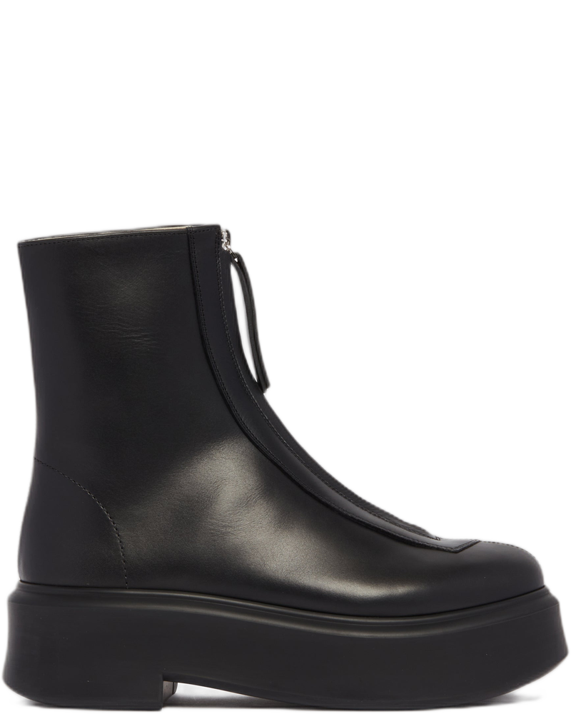 Black Zipped Boots - THE ROW (Background Removed)