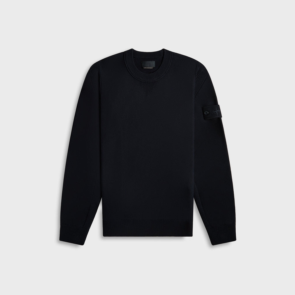 Cotton Cashmere Ghost Piece Crewneck Navy Blue Stone island – Гарантія оригінальності – боковий вид