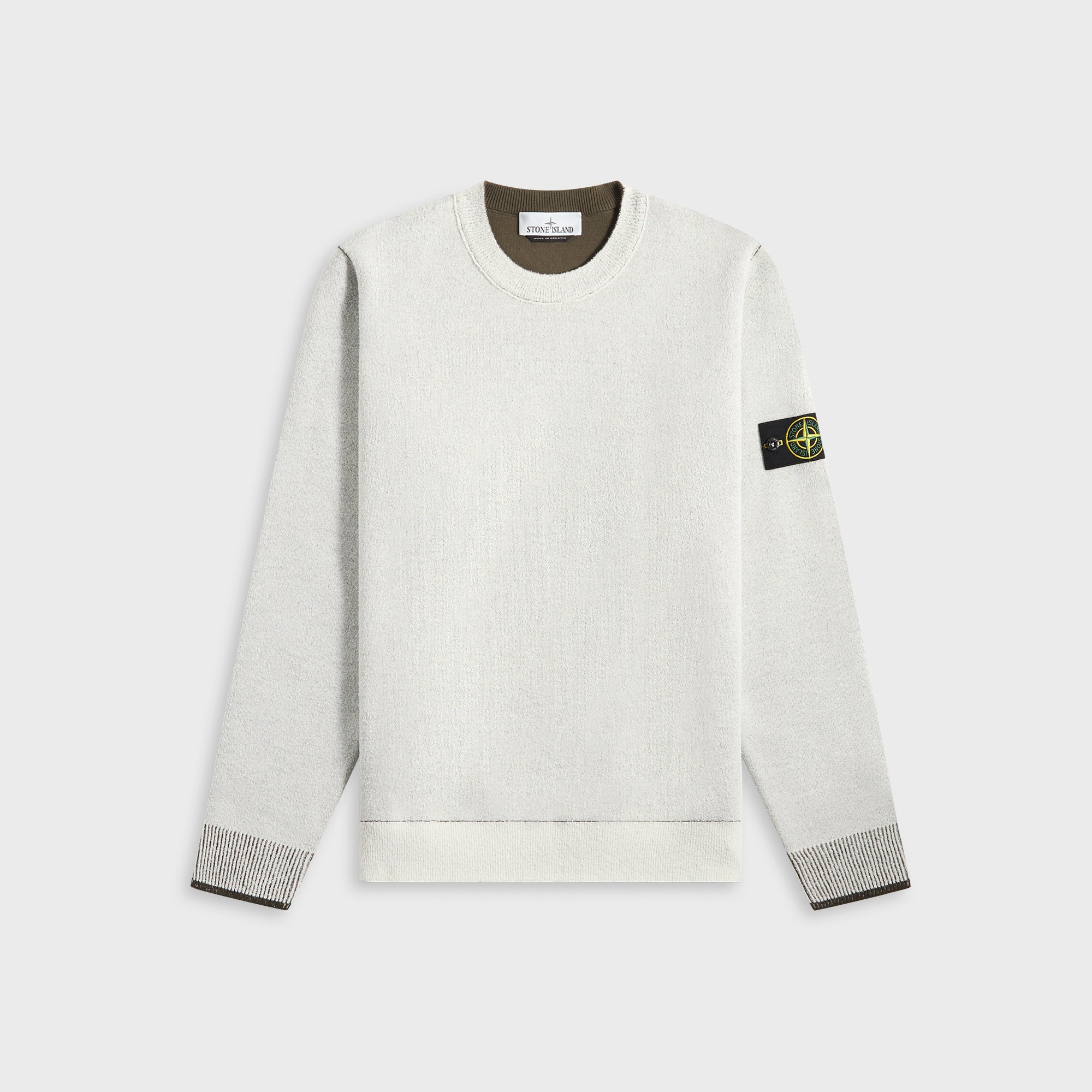 Double Face Bi Color Cotton Nylon Crewneck Ivory Stone island оригінал – Купити в Україні – боковий вид - STONE ISLAND