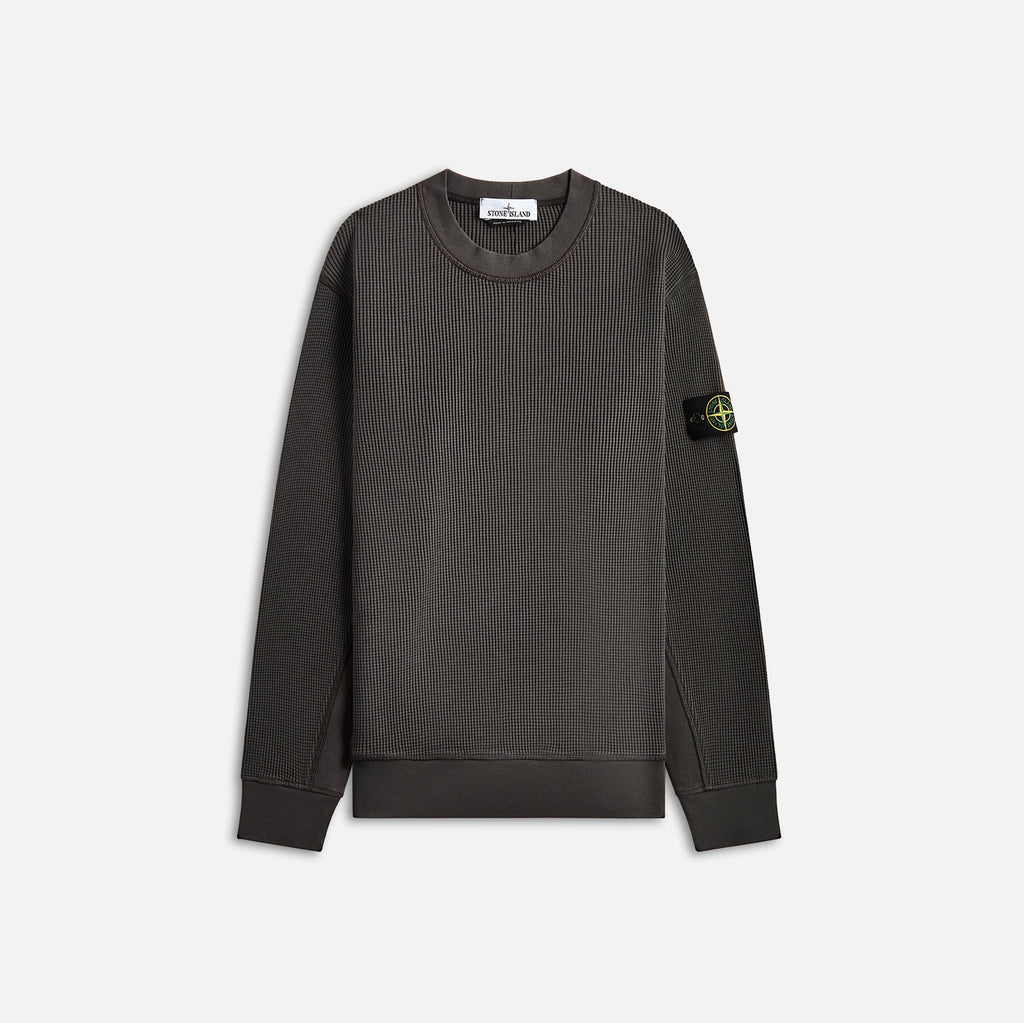 Оригінальна Cotton Waffle Fleece Sweatshirt Charcoal Stone island – боковий вид