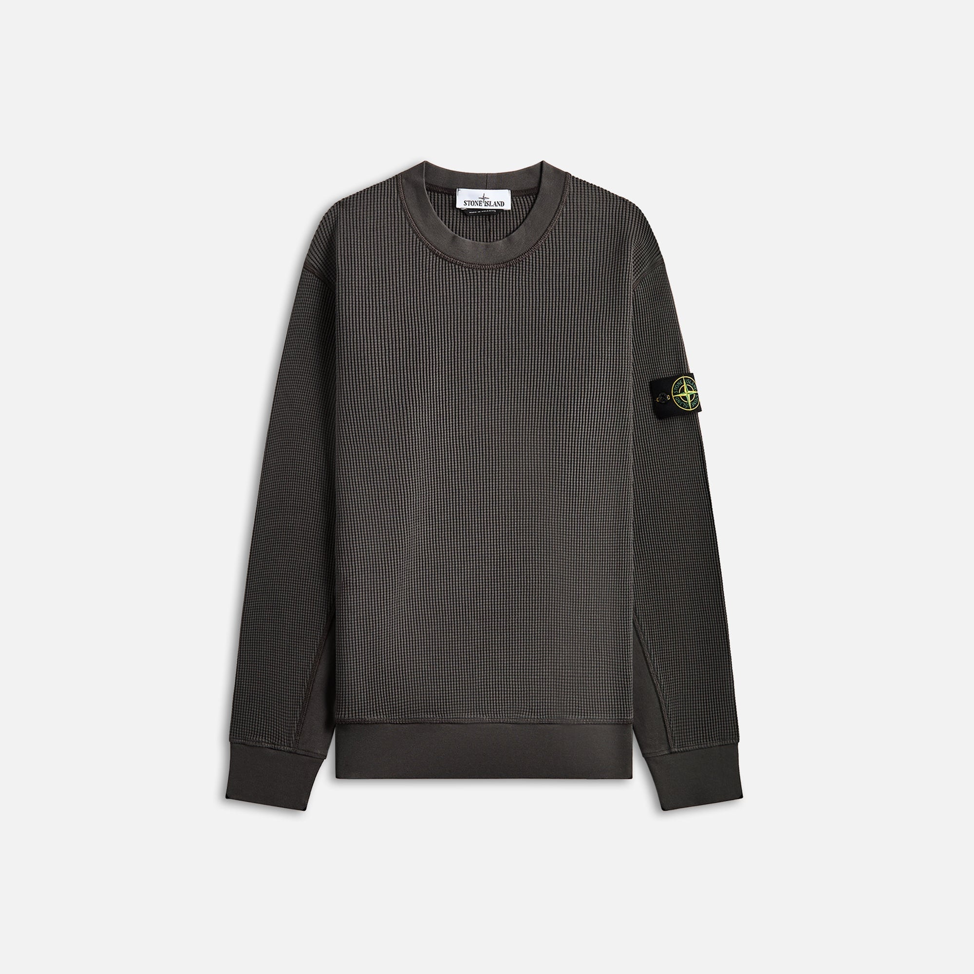 Оригінальна Cotton Waffle Fleece Sweatshirt Charcoal Stone island – боковий вид - STONE ISLAND