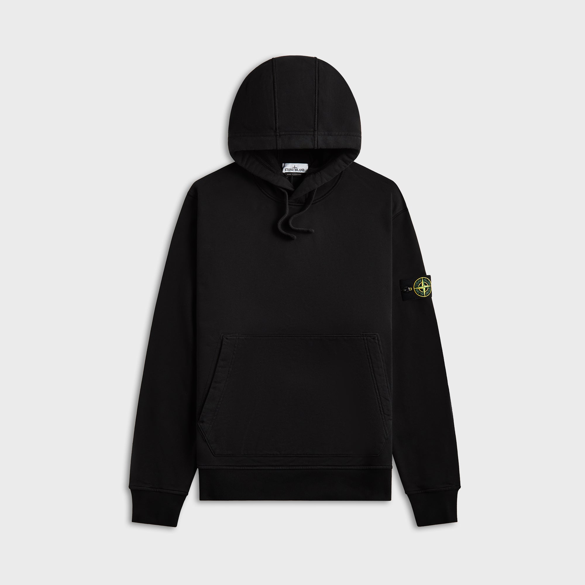 Garment Dyed Cotton Hoodie Black Stone island оригінал – Купити в Україні – боковий вид - STONE ISLAND