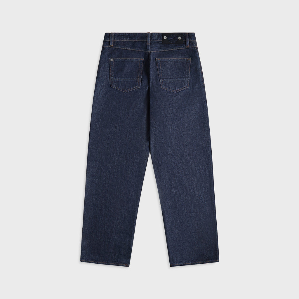 Оригінальна Broken Twill Cotton Old Effect Pants Blue Stone island – вид ззаду