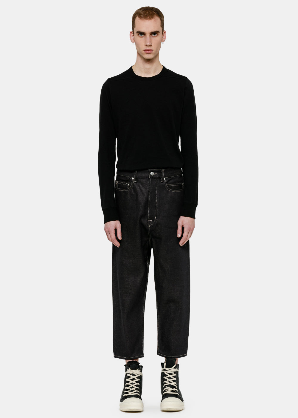 Black Collapse Jeans Rick owens – Гарантія оригінальності – боковий вид