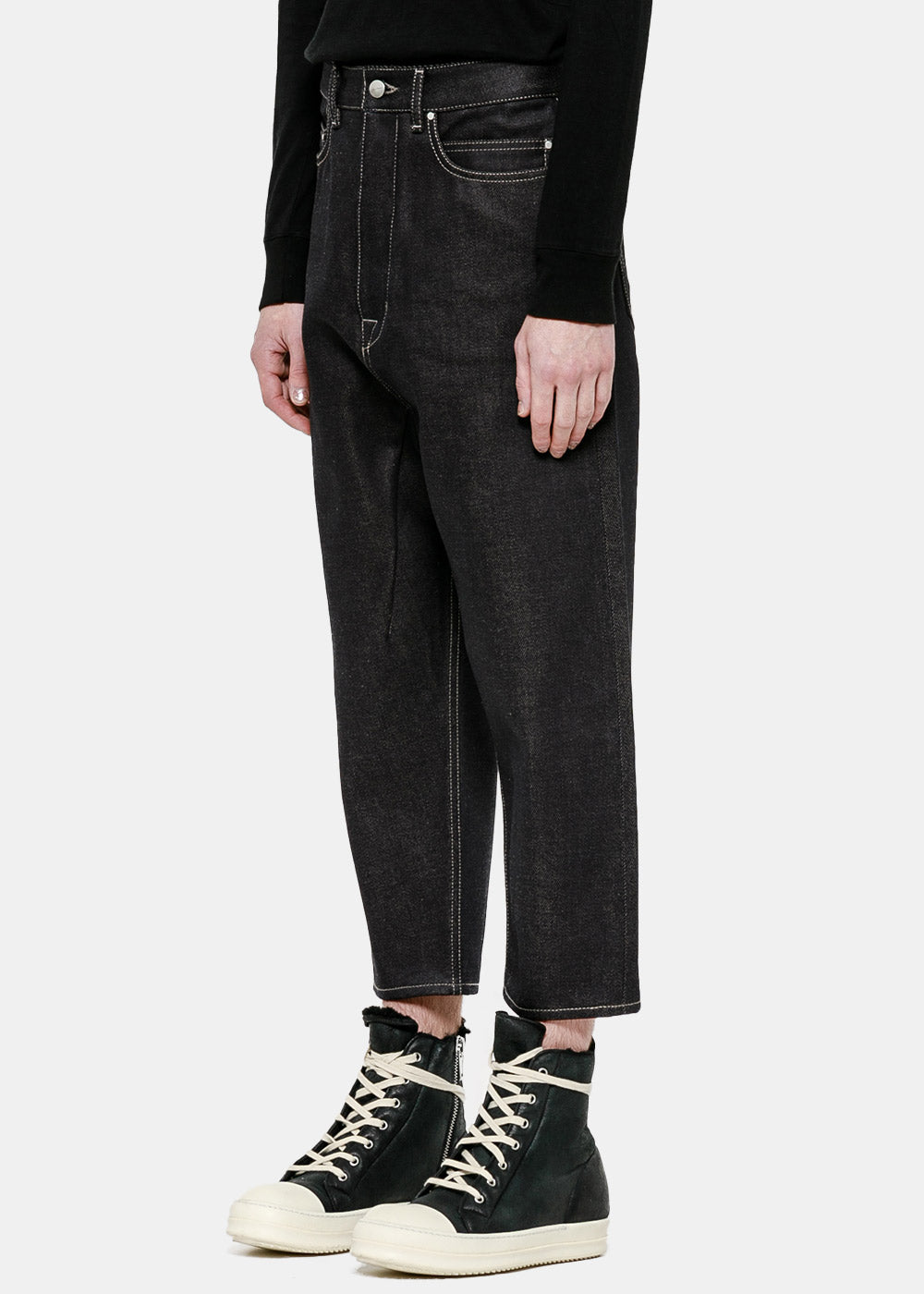 Black Collapse Jeans Rick owens – Гарантія оригінальності – детальний вид