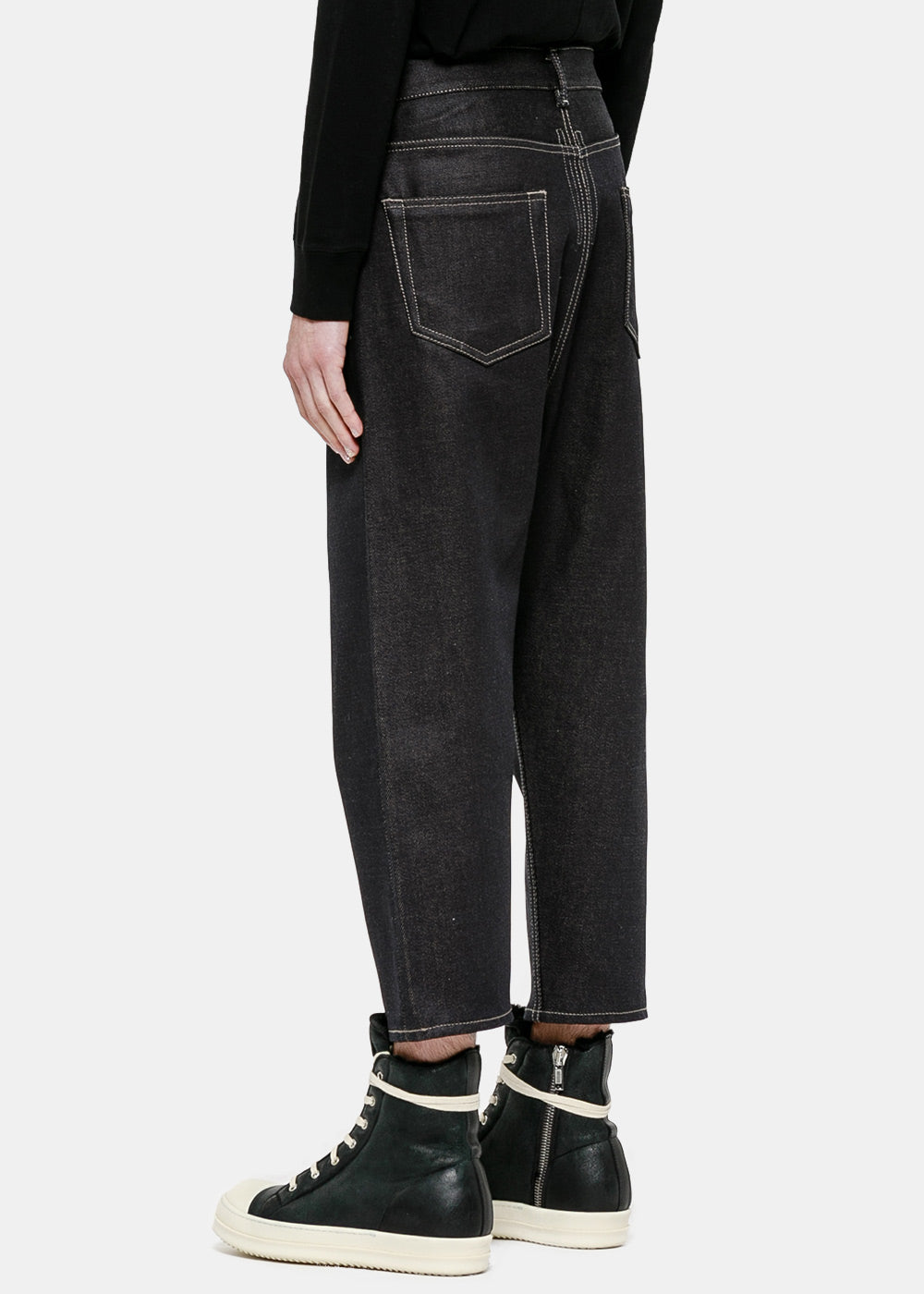 Black Collapse Jeans Rick owens – Гарантія оригінальності – вид ззаду