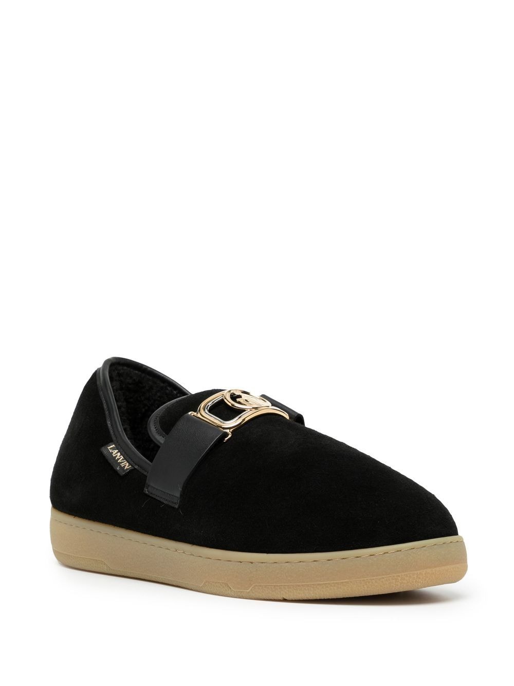 Оригінальна Velvet Logo-Buckle Slippers Lanvin – детальний вид