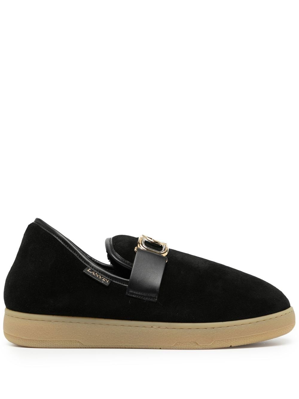 Оригінальна Velvet Logo-Buckle Slippers Lanvin – боковий вид