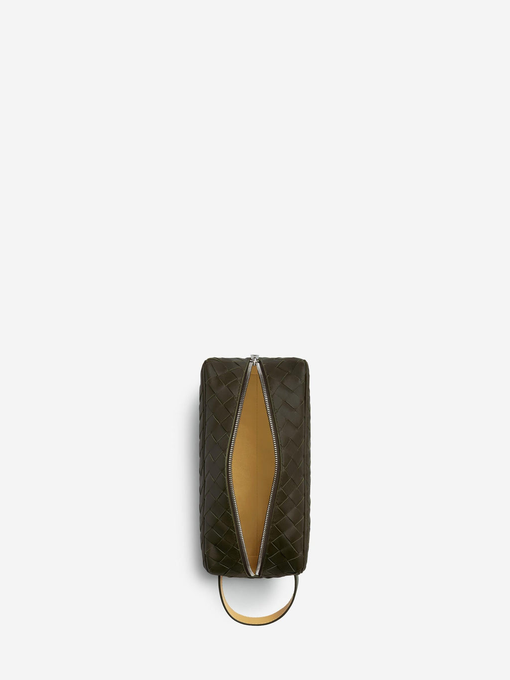 Intrecciato Leather Toiletry Bag Bottega veneta – Гарантія оригінальності – вид ззаду