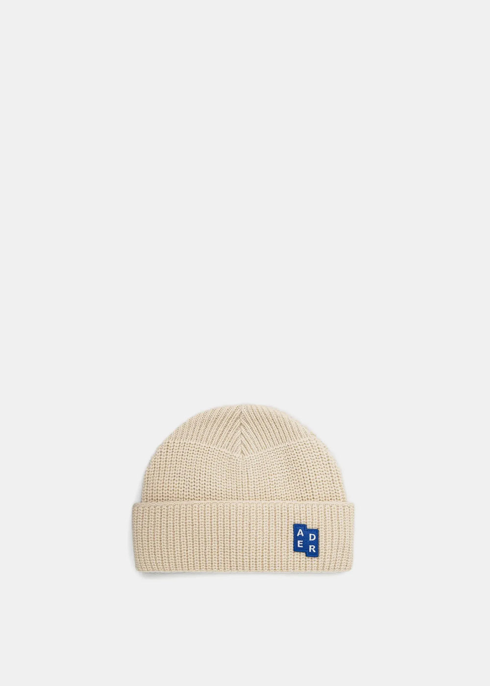 Оригінальна White Ribbed-Knit Logo Beanie Ader error – боковий вид