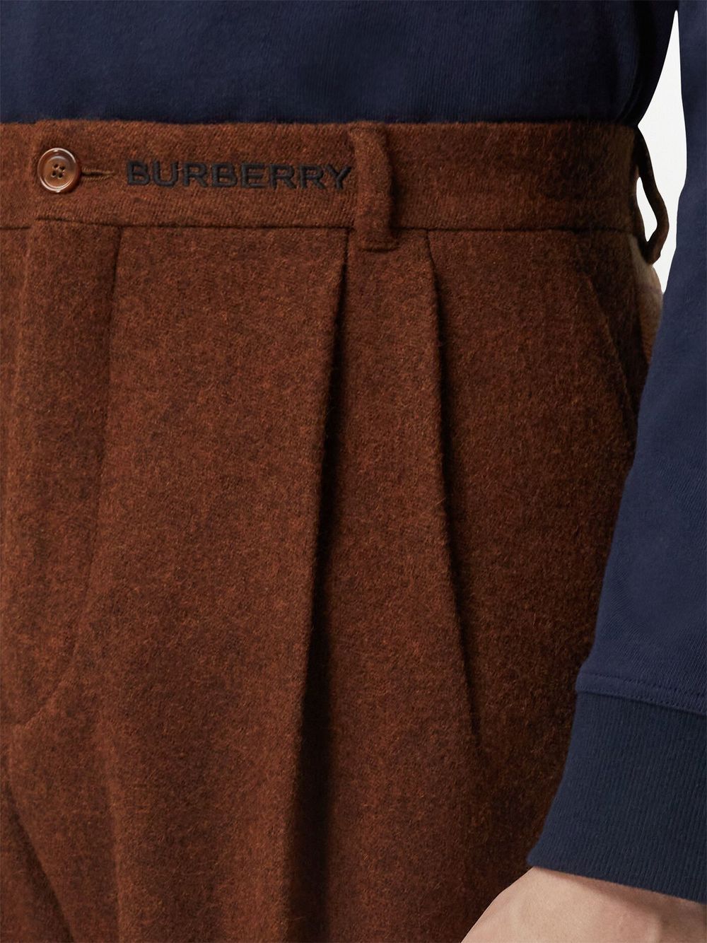 Оригінальна Pleated Wide-Leg Trousers Burberry – вид ззаду