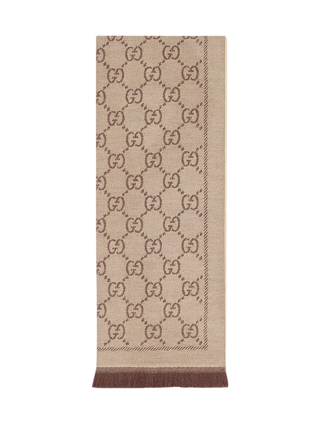 Knitted Scarf With Gg Jacquard Pattern Gucci – Гарантія оригінальності – боковий вид