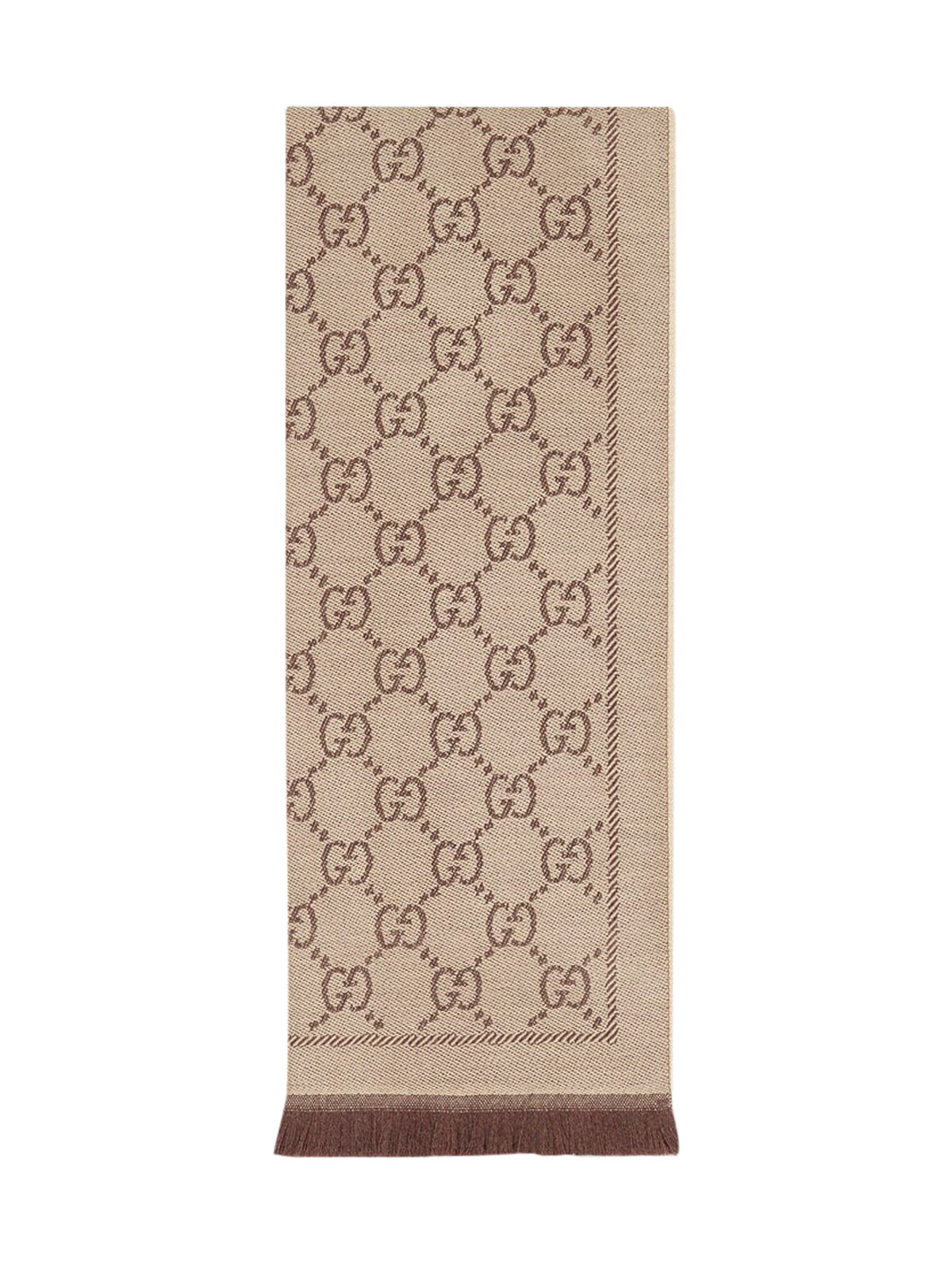 Knitted Scarf With Gg Jacquard Pattern Gucci – Гарантія оригінальності – боковий вид