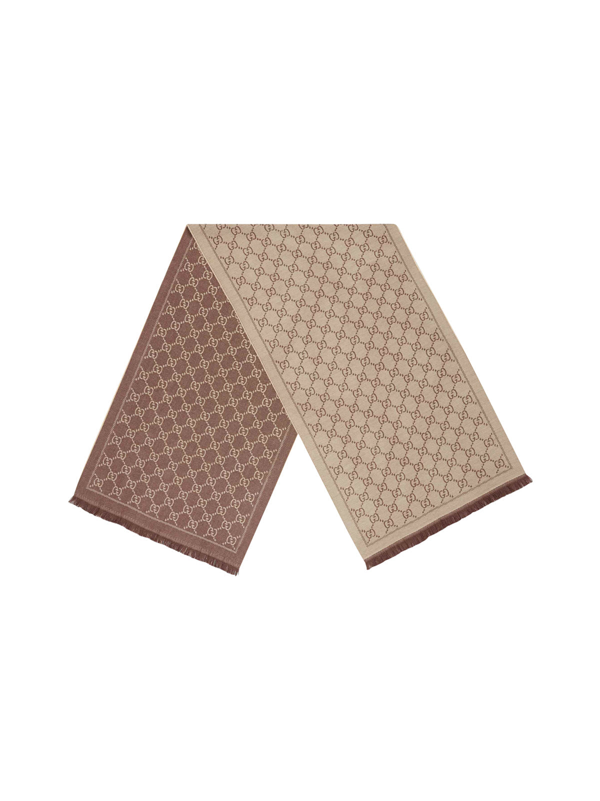 Knitted Scarf With Gg Jacquard Pattern Gucci – Гарантія оригінальності – вид ззаду