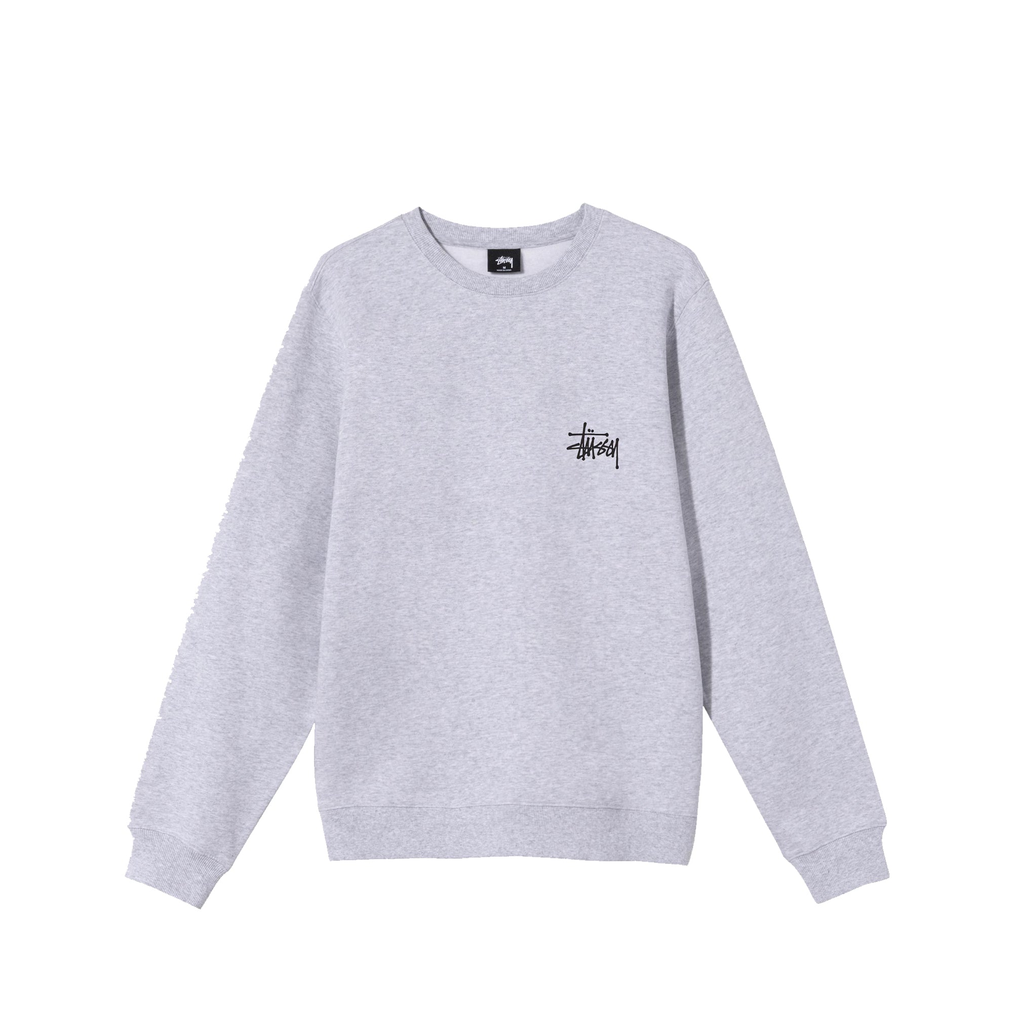 Men Basic Stussy Ash Heather Crew Stussy – Гарантія оригінальності – боковий вид