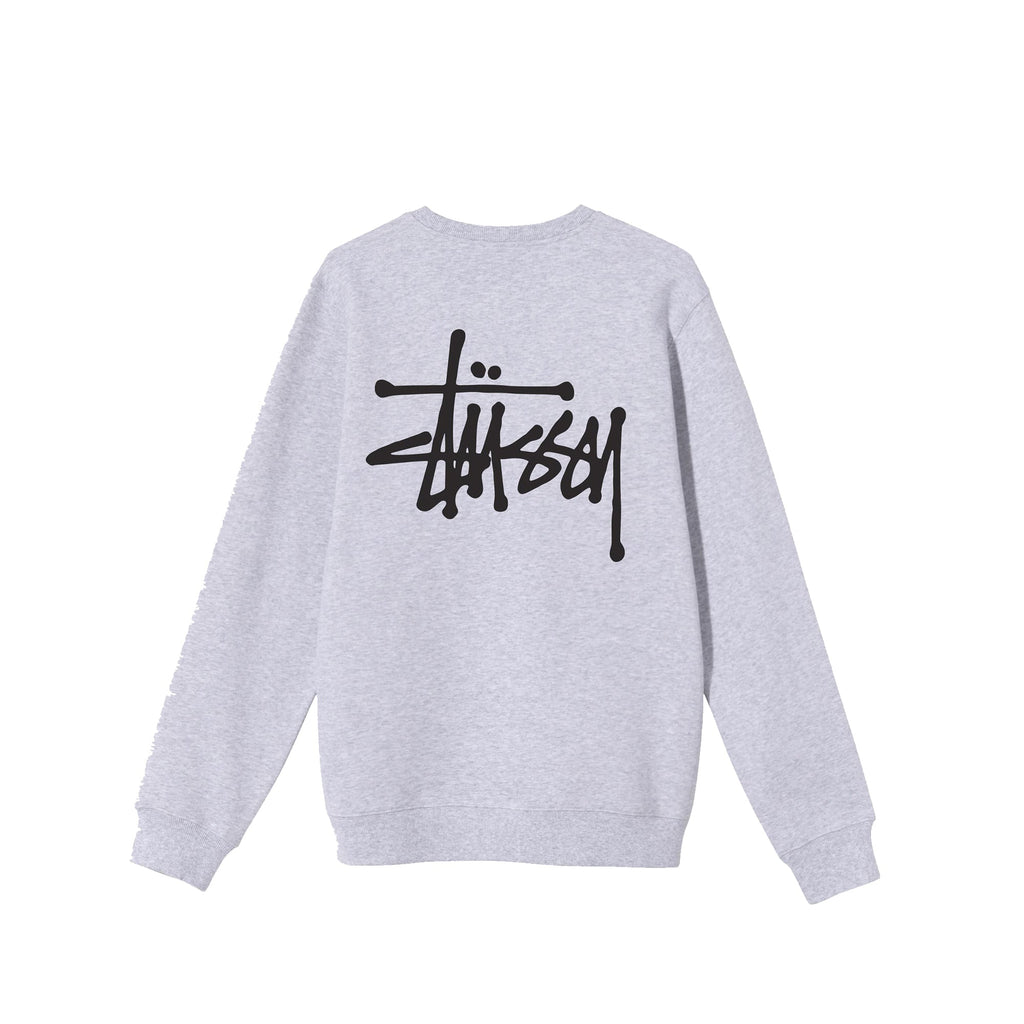 Men Basic Stussy Ash Heather Crew Stussy – Гарантія оригінальності – вид ззаду