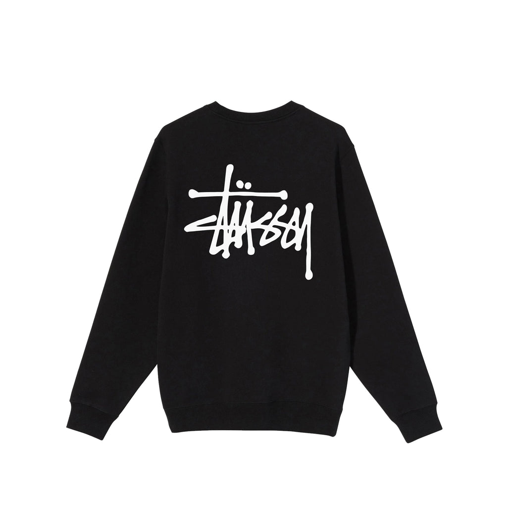 Men Basic Stussy Black Crew Stussy оригінал – Купити в Україні – вид ззаду