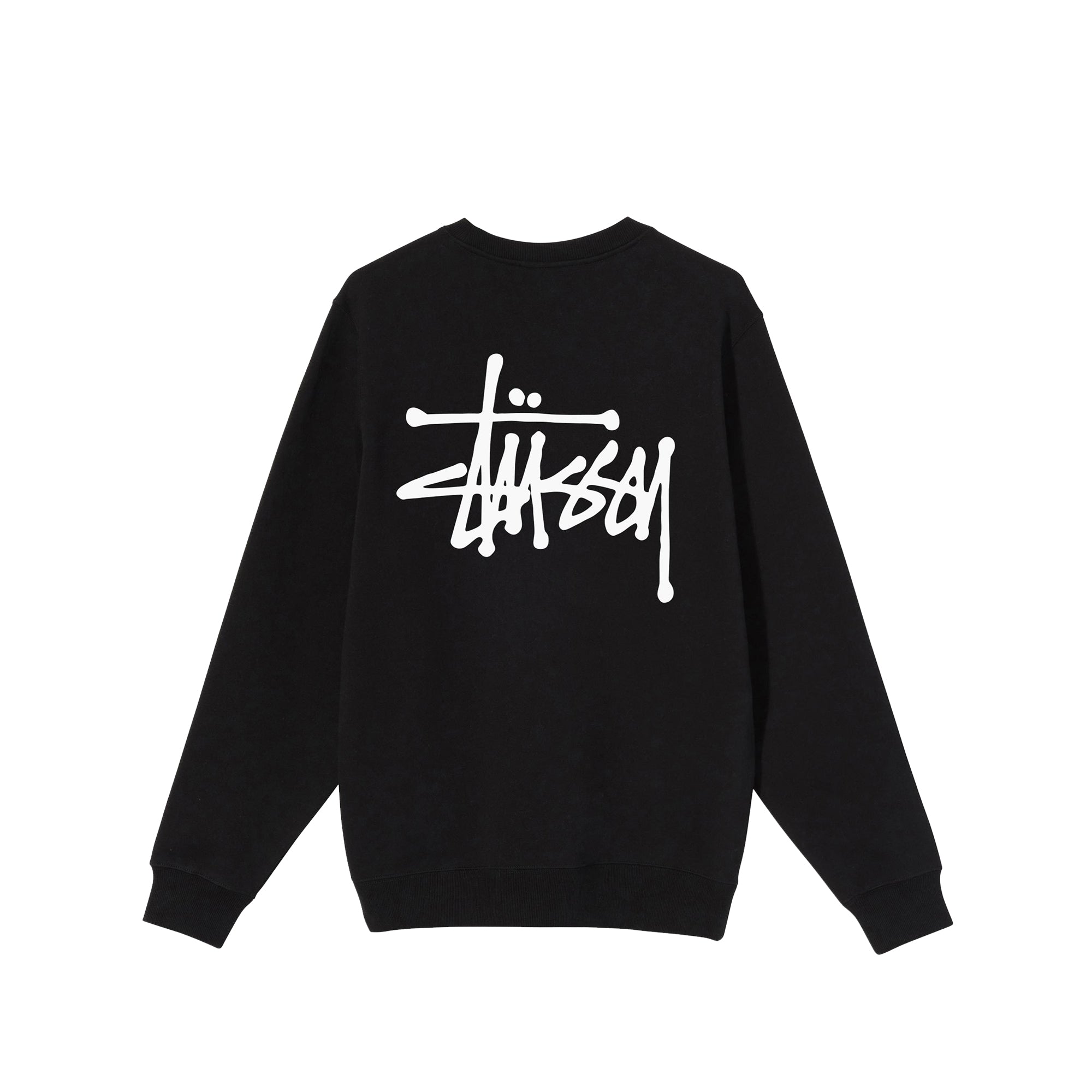 Men Basic Stussy Black Crew Stussy оригінал – Купити в Україні – вид ззаду