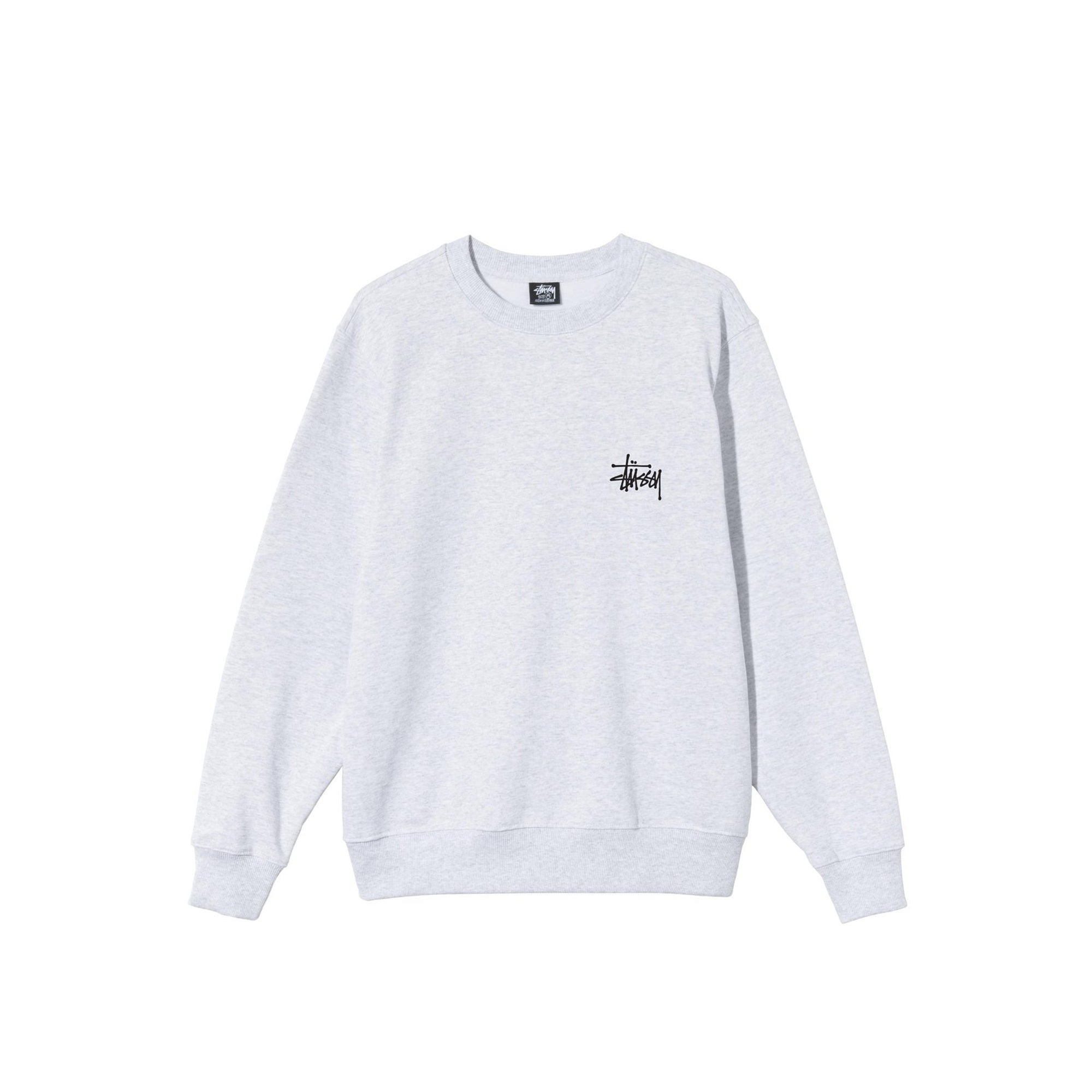 Оригінальна Mens Basic Stussy Ash Heather Crew Stussy – боковий вид