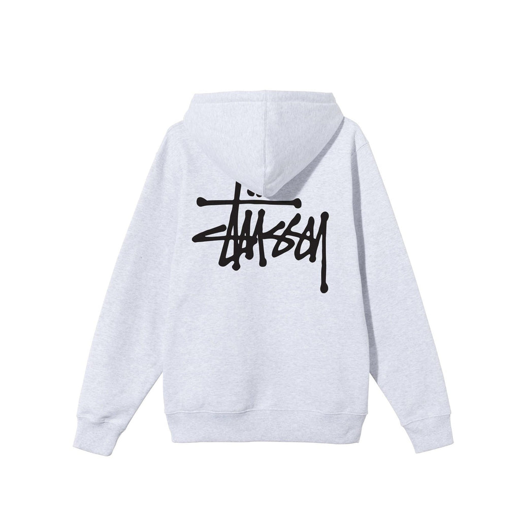Оригінальна Mens Basicc Stussy Ash Heather Hoodie Stussy – вид ззаду