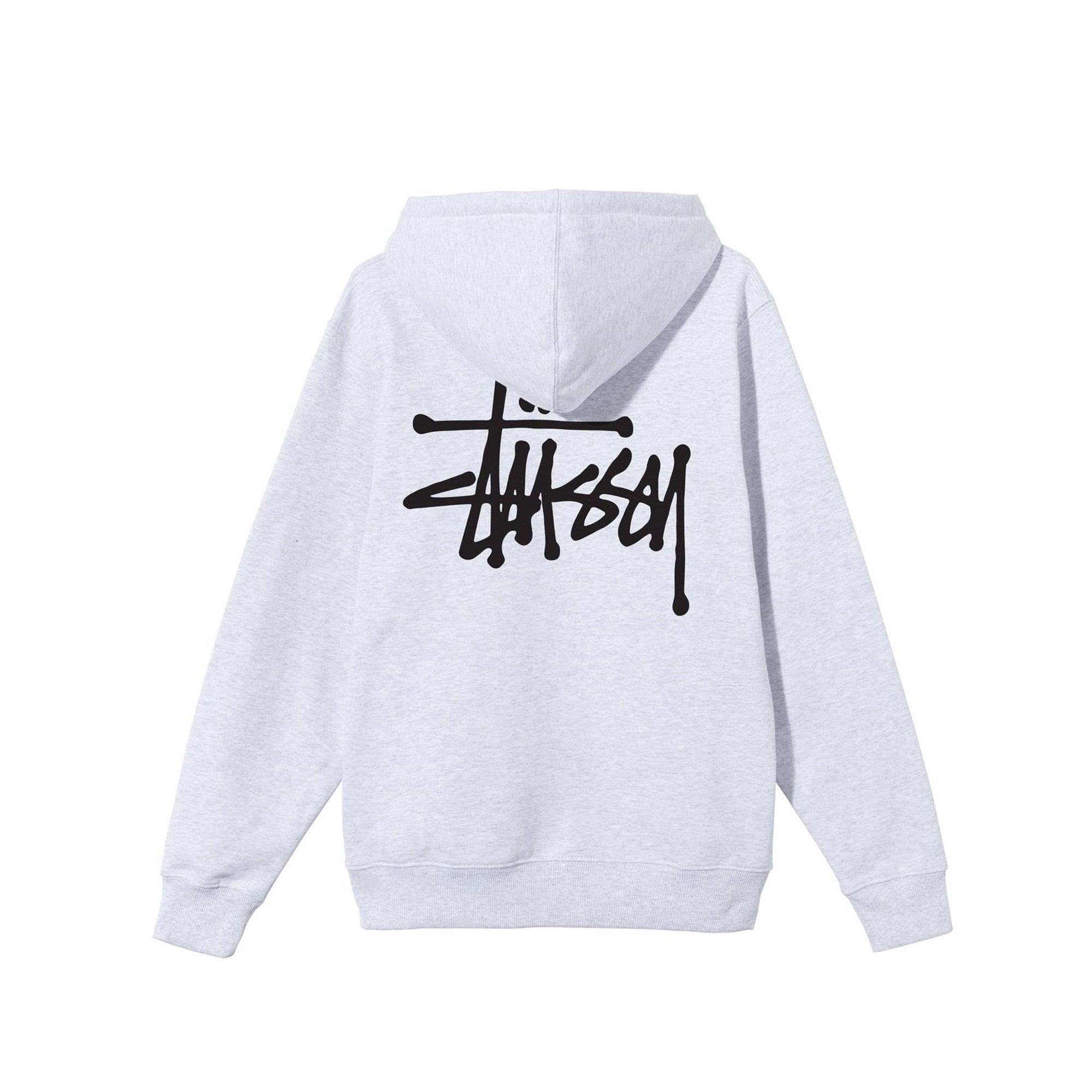 Оригінальна Mens Basicc Stussy Ash Heather Hoodie Stussy – вид ззаду