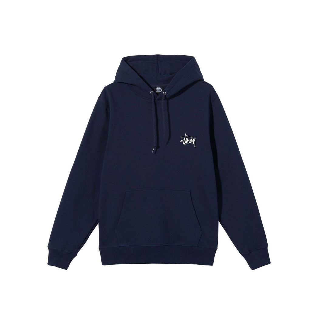 Mens Basic Stussy Navy Hoodie Stussy – Гарантія оригінальності – боковий вид