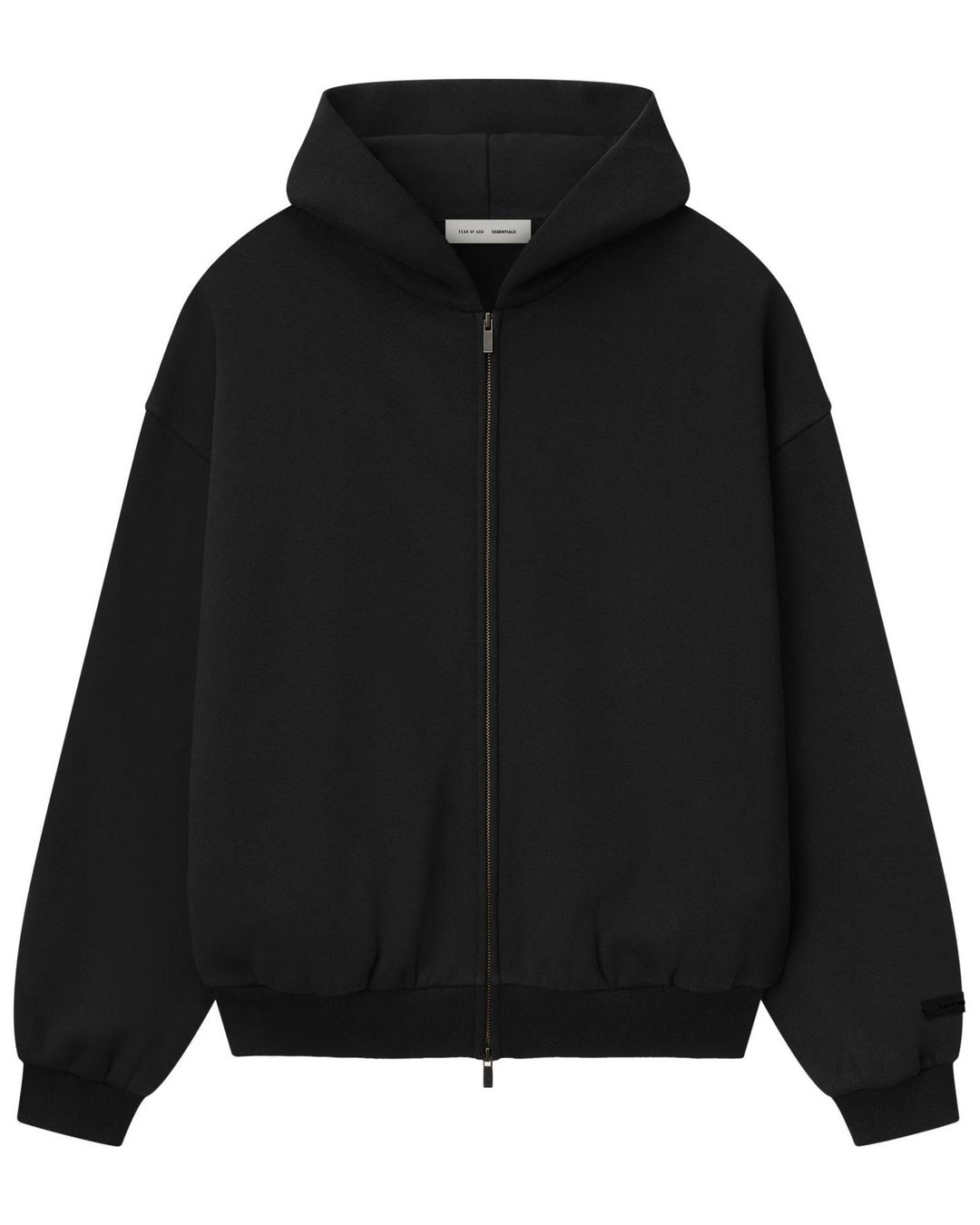 Essentials Vintage Black 90s Fit Fleece Zip Hoodie Fear of god оригінал – Купити в Україні – боковий вид - FEAR OF GOD