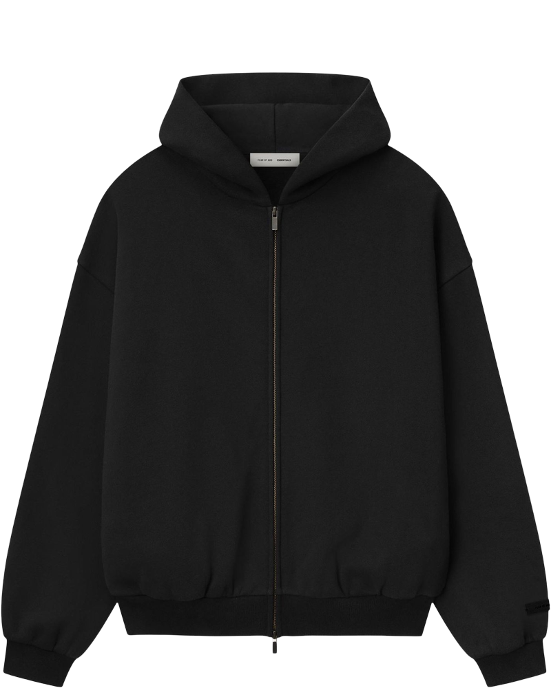 Essentials Vintage Black 90s Fit Fleece Zip Hoodie Fear of god оригінал – Купити в Україні