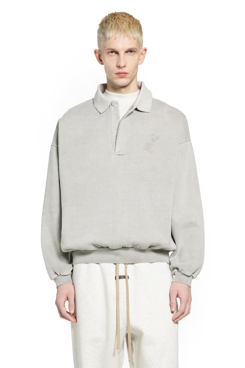 Embroidered Classic Polo Sweatshirt Fear of god – Гарантія оригінальності – боковий вид