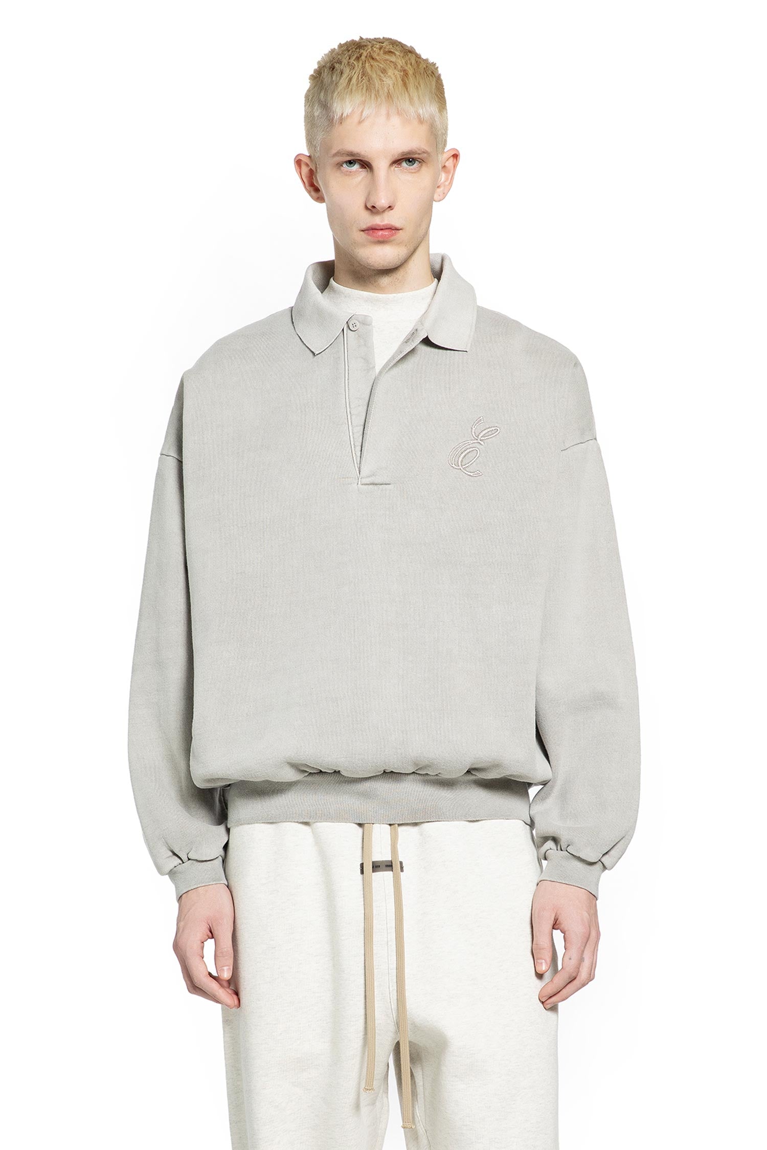 Embroidered Classic Polo Sweatshirt Fear of god – Гарантія оригінальності – боковий вид - FEAR OF GOD