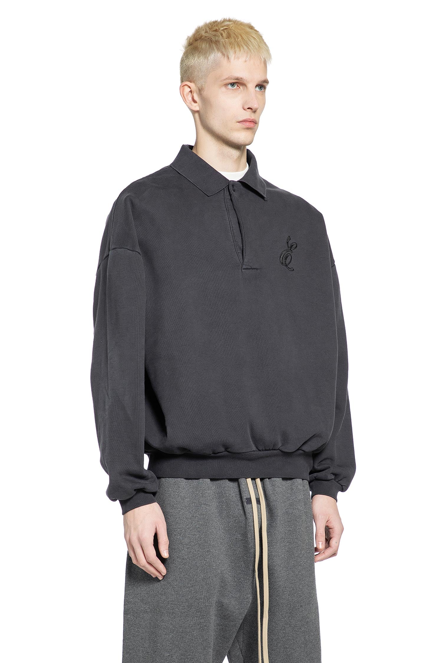 Embroidered Classic Polo Sweatshirt Fear of god – Гарантія оригінальності – детальний вид - FEAR OF GOD