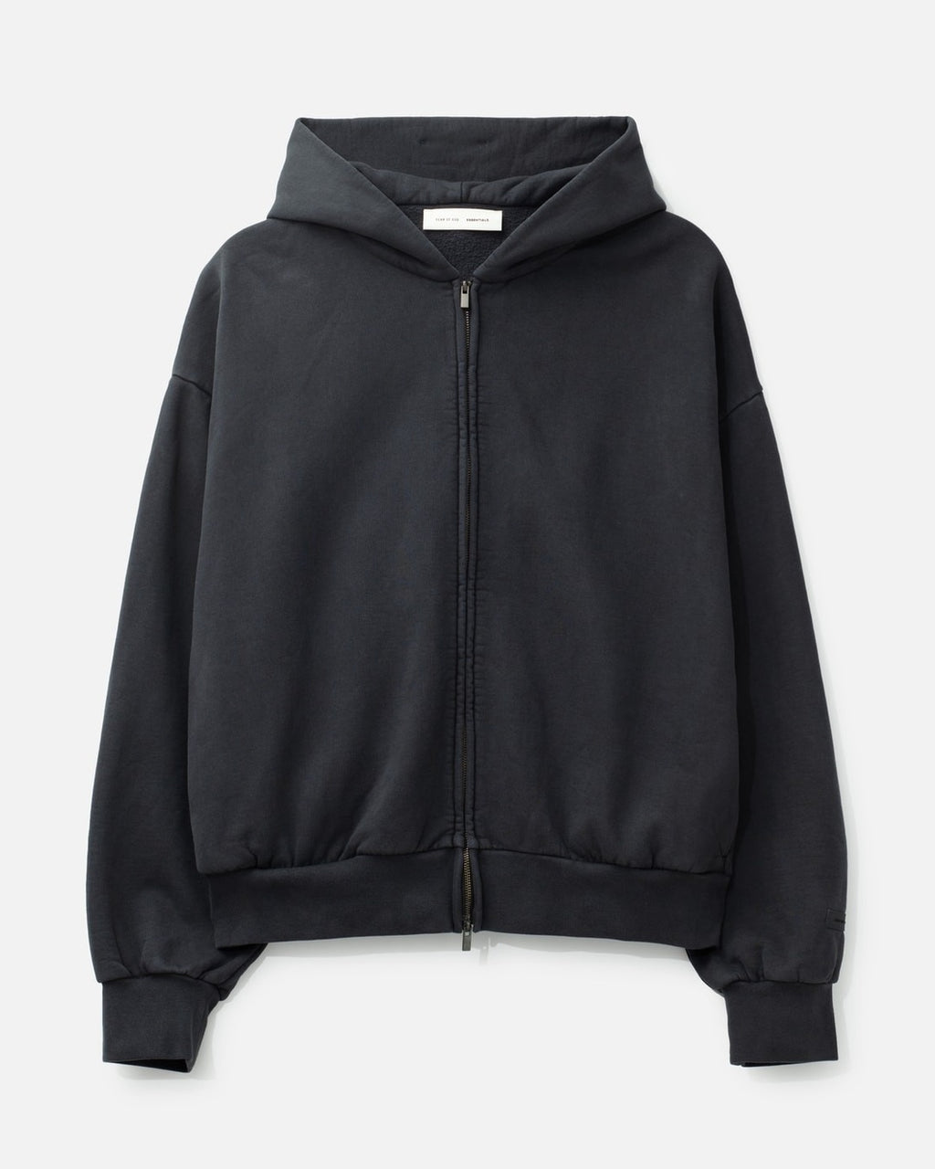 Essentials Vintage Black Classic Full Zip Hoodie Fear of god оригінал – Купити в Україні – боковий вид