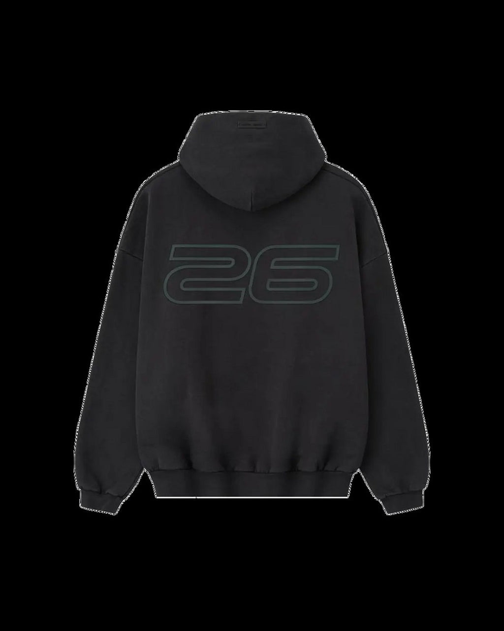 Essentials Vintage Black Heavy Fleece 90s Hoodie Fear of god оригінал – Купити в Україні – вид ззаду