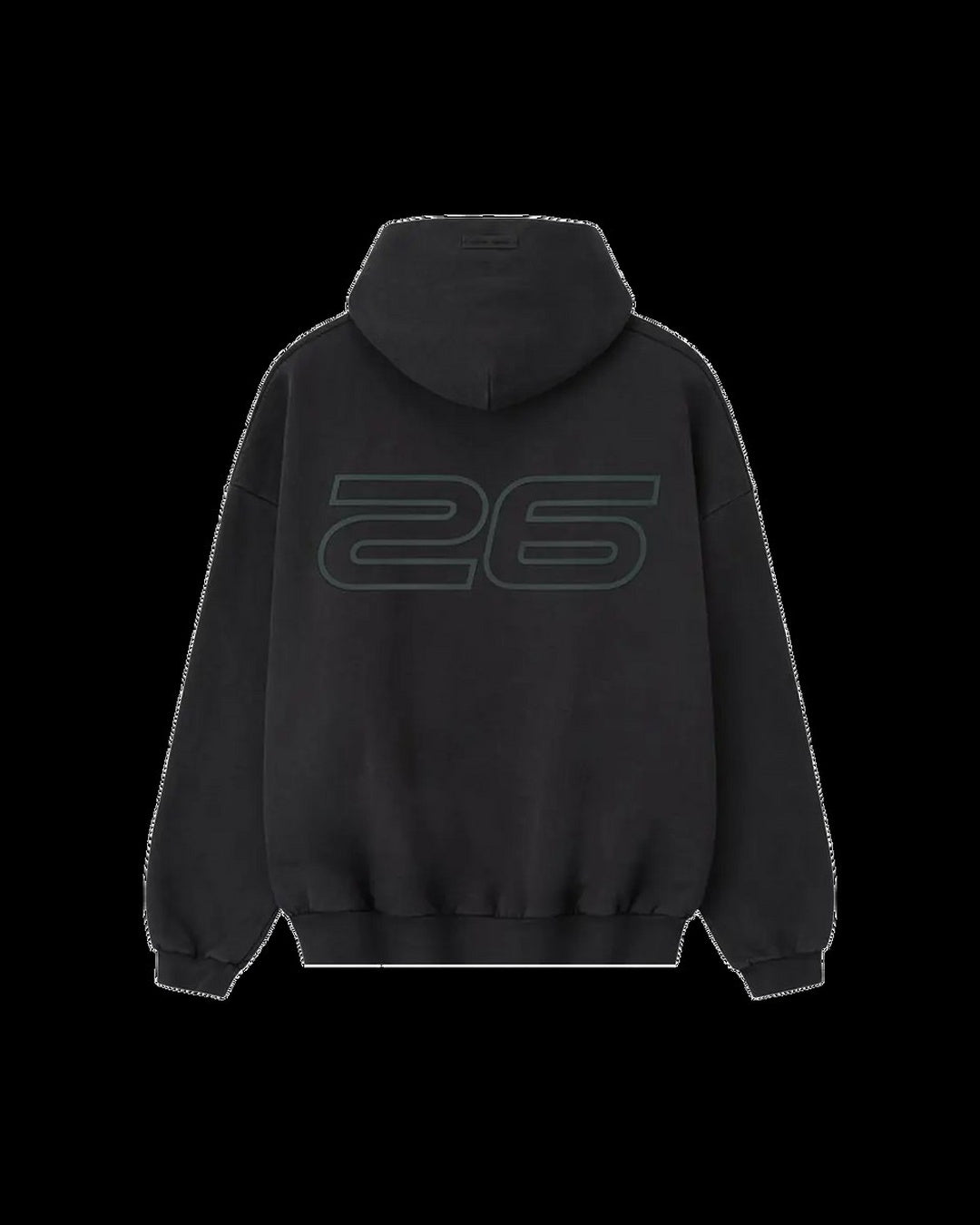 Essentials Vintage Black Heavy Fleece 90s Hoodie Fear of god оригінал – Купити в Україні – вид ззаду - FEAR OF GOD