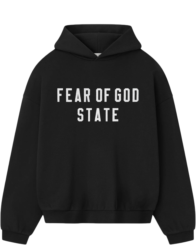 Essentials 90s Fit Fleece Hoodie Jet Black Fear of god оригінал – Купити в Україні