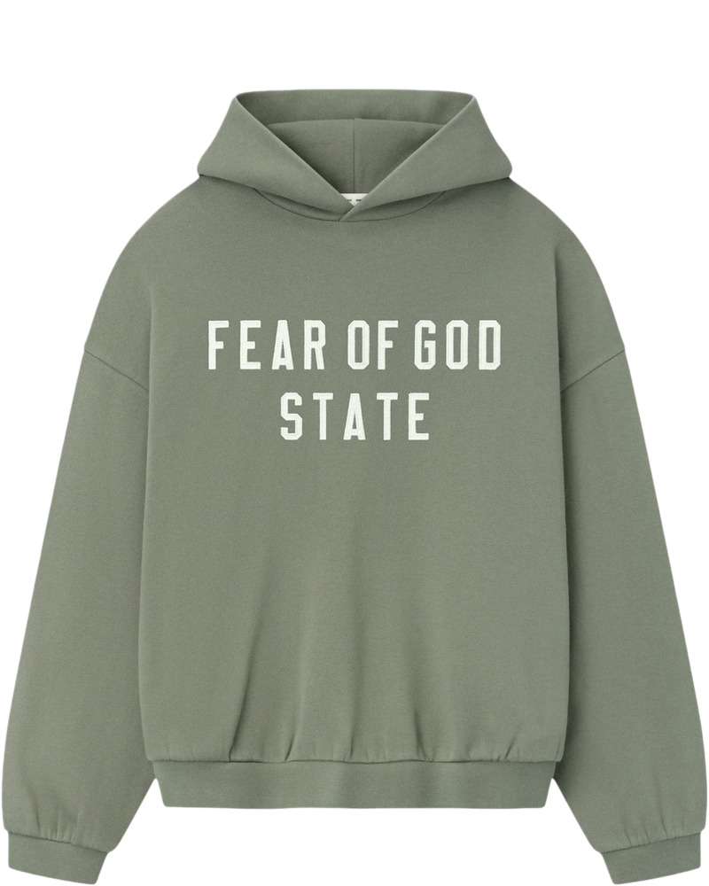 Essentials 90s Fit Fleece Hoodie Moss Fear of god оригінал – Купити в Україні