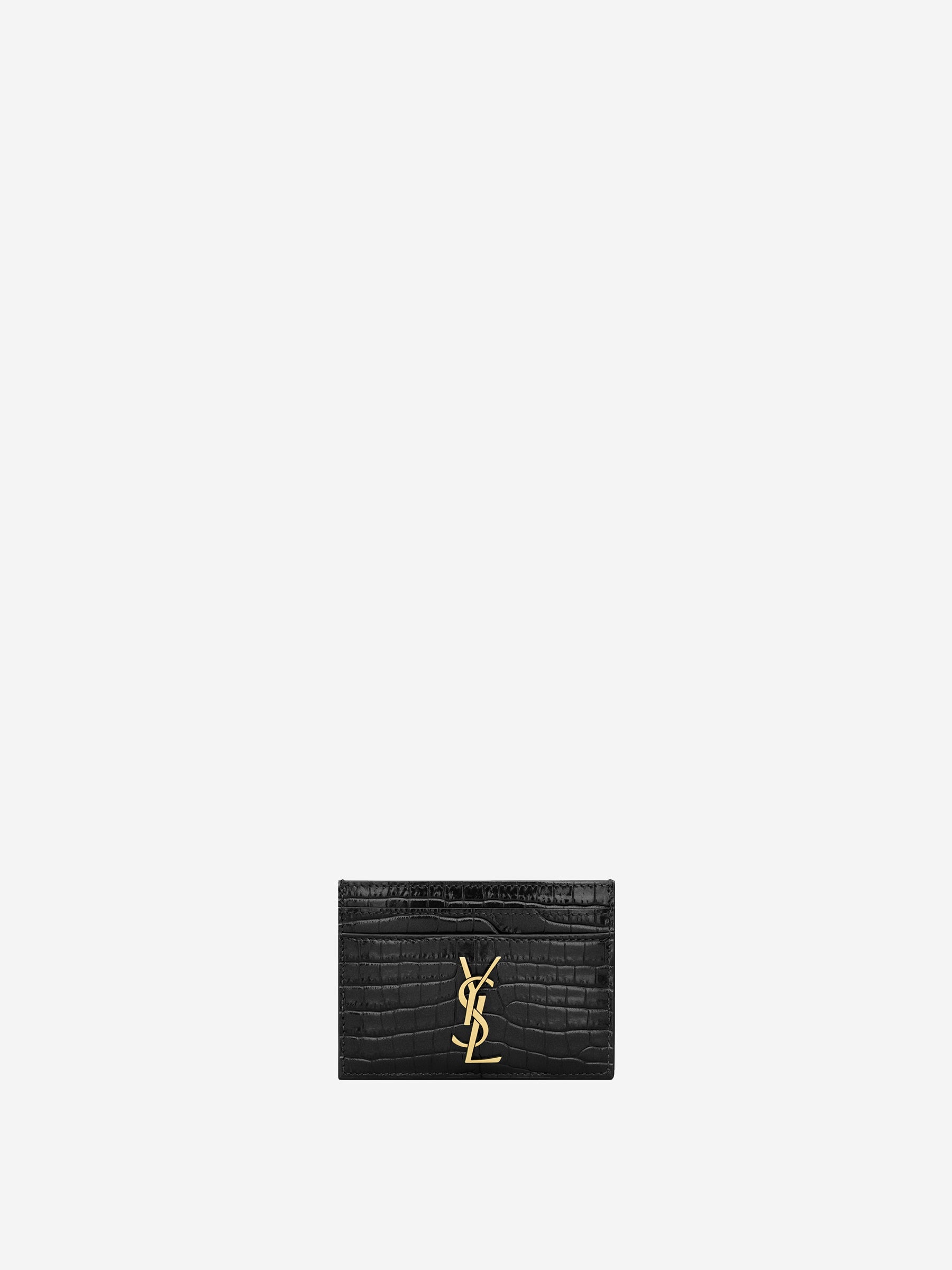 Crocodile Skin Card Holder Saint laurent оригінал – Купити в Україні – боковий вид