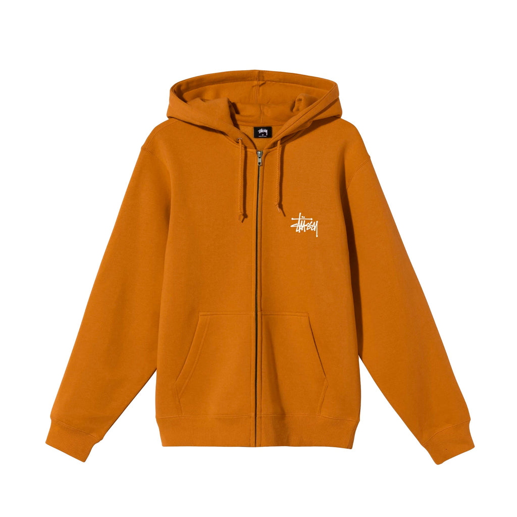 Men Basic Stussy Zip Caramel Hoodie Stussy оригінал – Купити в Україні – боковий вид