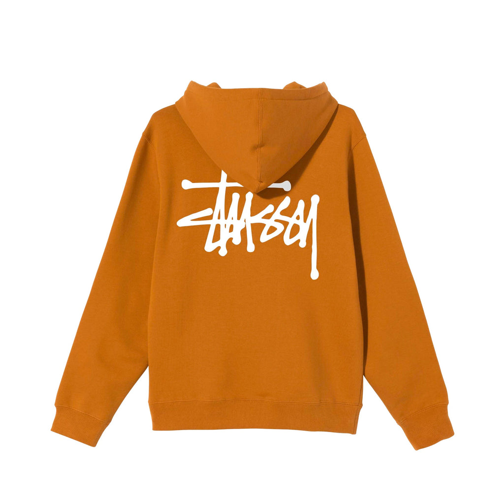 Men Basic Stussy Zip Caramel Hoodie Stussy оригінал – Купити в Україні – вид ззаду
